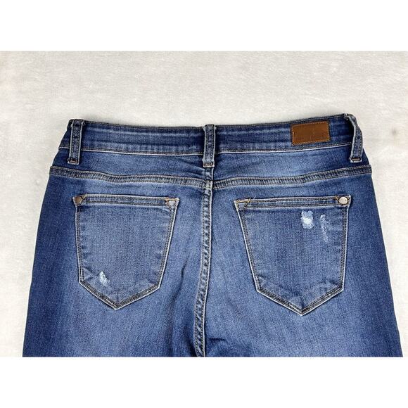 Judy Blue Jeans Womens 9/29 Skinny Fit Blue Denim Distressed Buffalo Plaid Patch - Picture 8 of 9